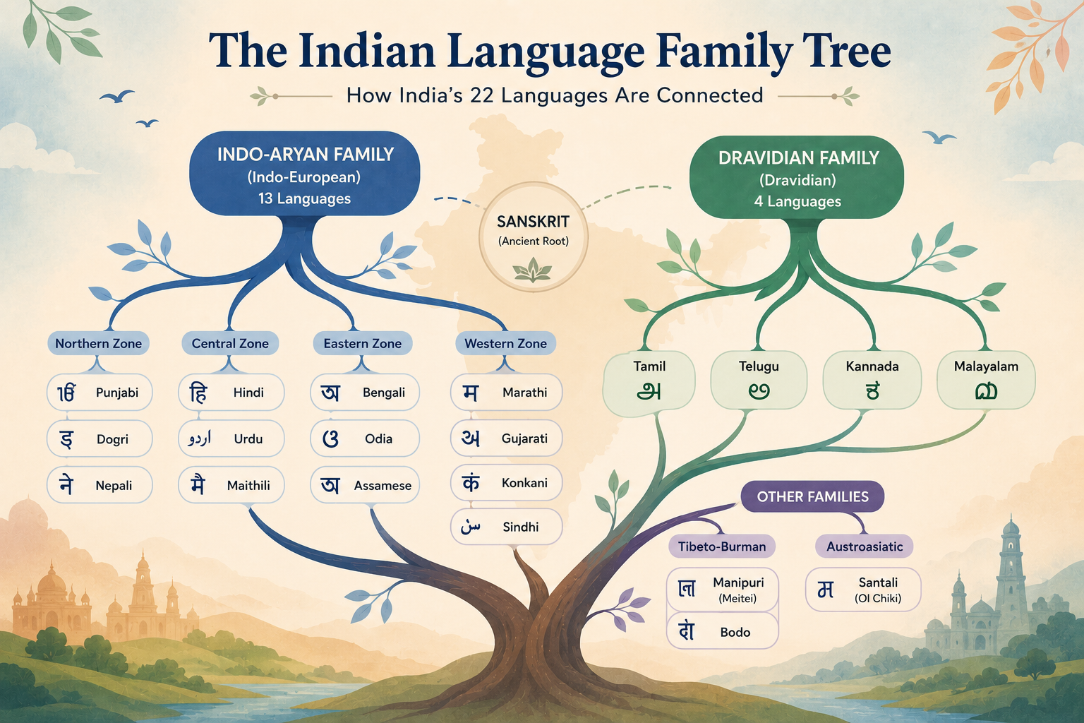 The Indian Language Family Tree: How India's 22 Languages Are Connected