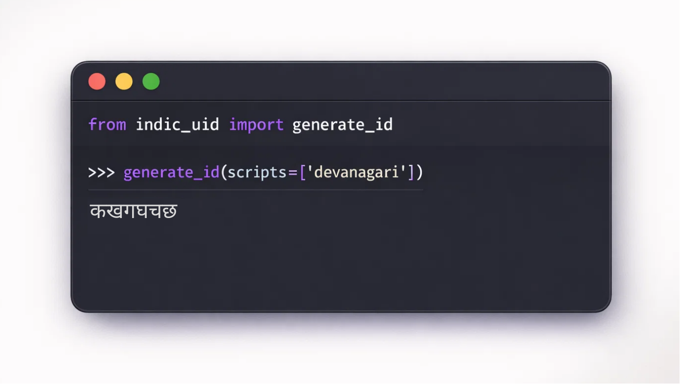 Indic UID Python Library Code Example