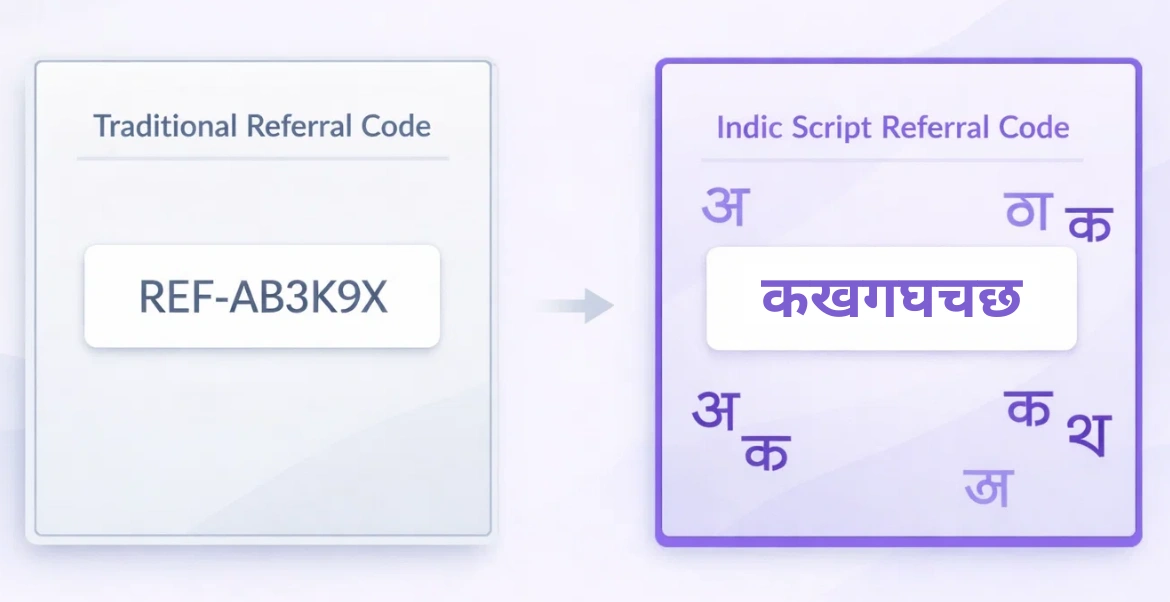 English vs Indic Referral Code Comparison