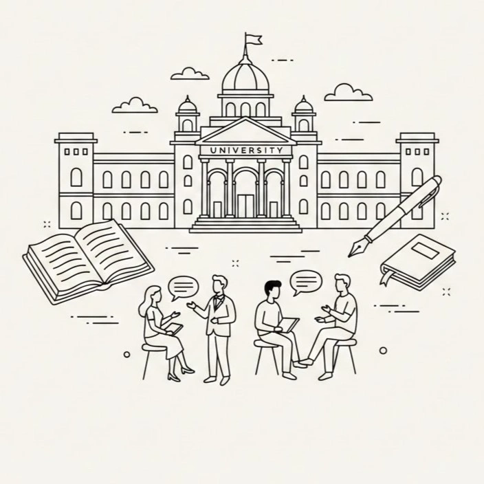 Cultural illustration representing English language and Worldwide - featuring iconic landmarks, cuisine, and symbols of English speaking regions